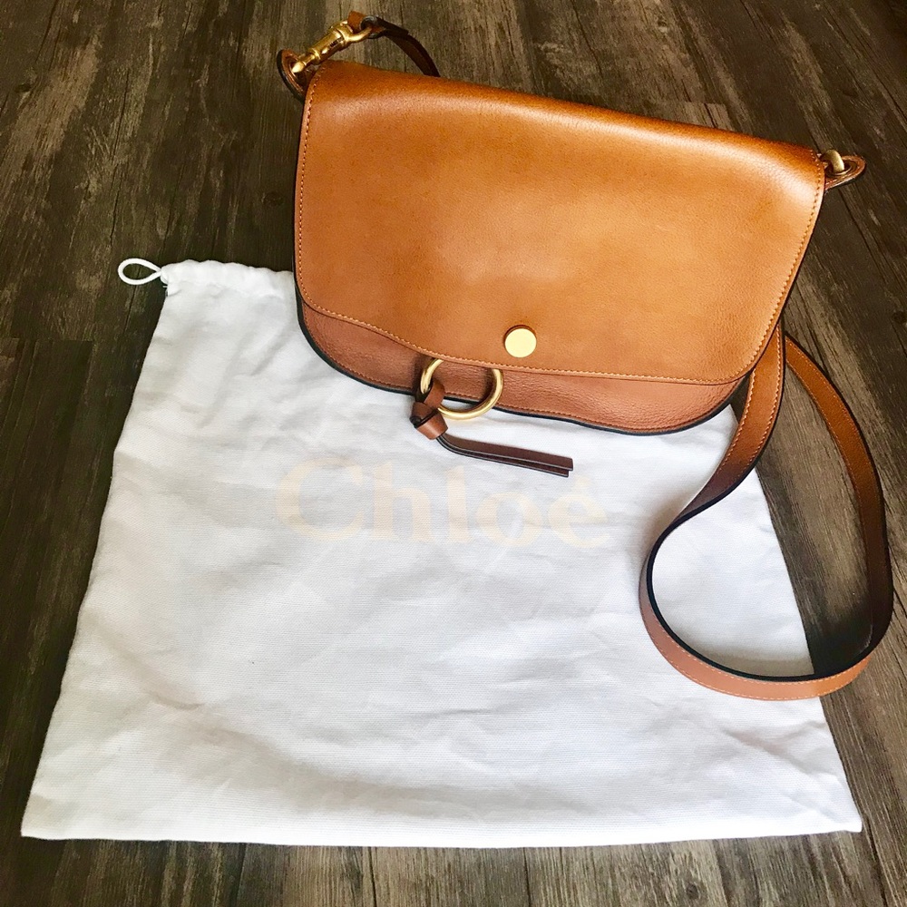 Chloe Kurtis Leather Suede Saddle bag crossbody